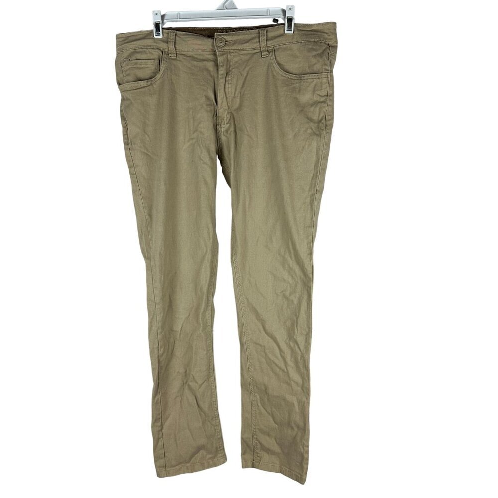 Raw Yarn Industries Men's Khaki Slim/Straight Stretch Twill Pants Size 36